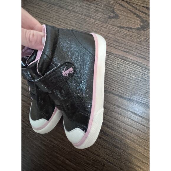 SEE KAI RUN Drew High Top Sneakers in Black Metallic Little Girls Sz 6 - Picture 1 of 15